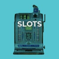 pic of vintage slot machine and slots text